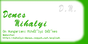 denes mihalyi business card